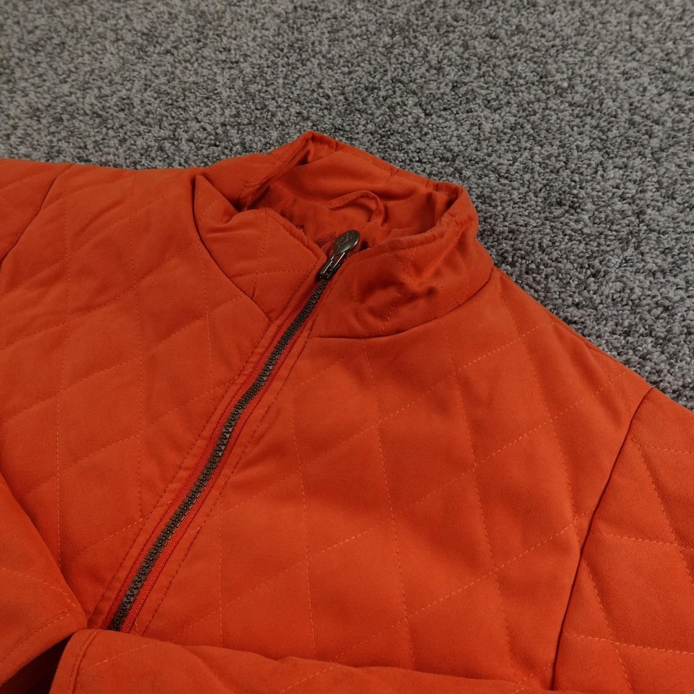 Outback Trading Company Jacket Womens S Orange Quilted Full‎ Zip Front Western